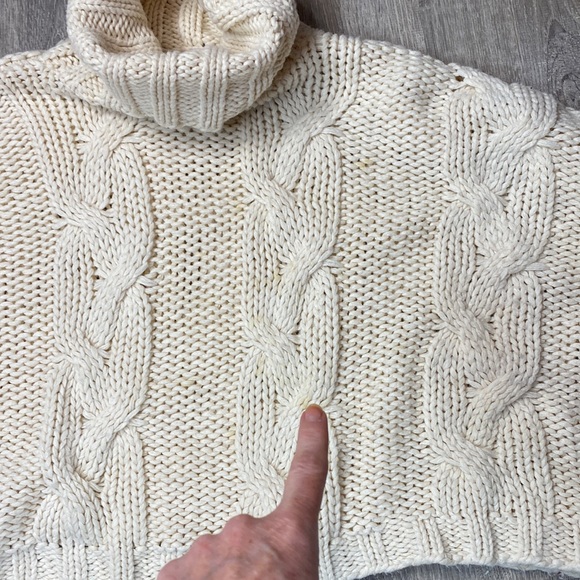 Boutique Hyfve ivory cream cable knit turtleneck sweater oversized - Picture 9 of 9